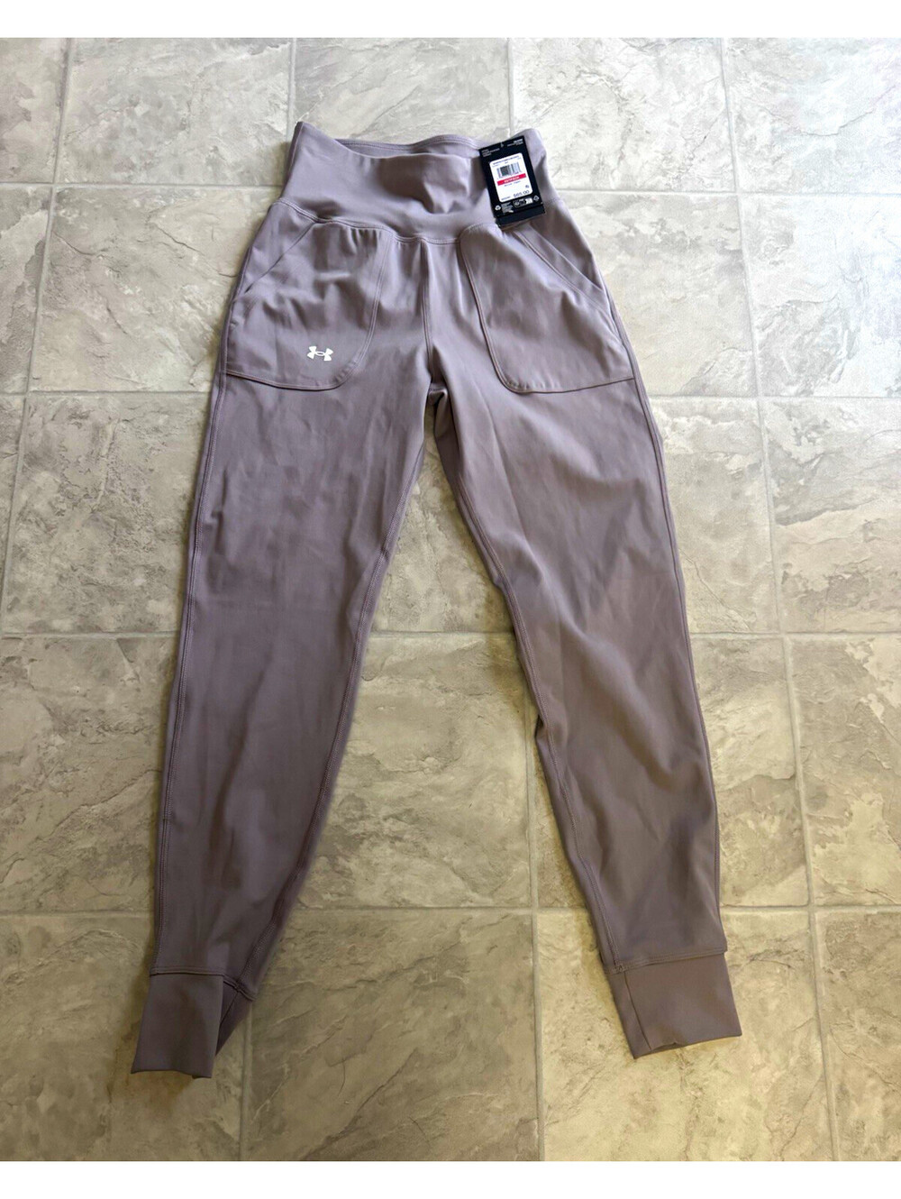 Under Armour Women's Tetra Gray Motion Jogger Pants XS Fitted Pockets Stretch